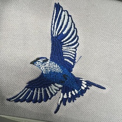 Синяя птица сложная вышивка на заказ